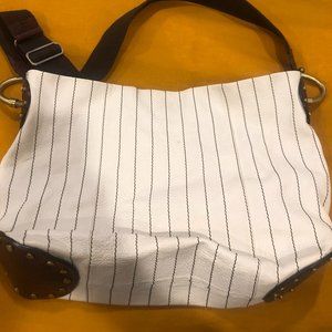 Large White & Brown Vintage Dolce & Gabbana Bag w/ Gold Details